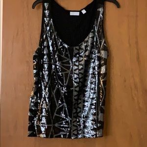 New York & Company Black Sequin Tank